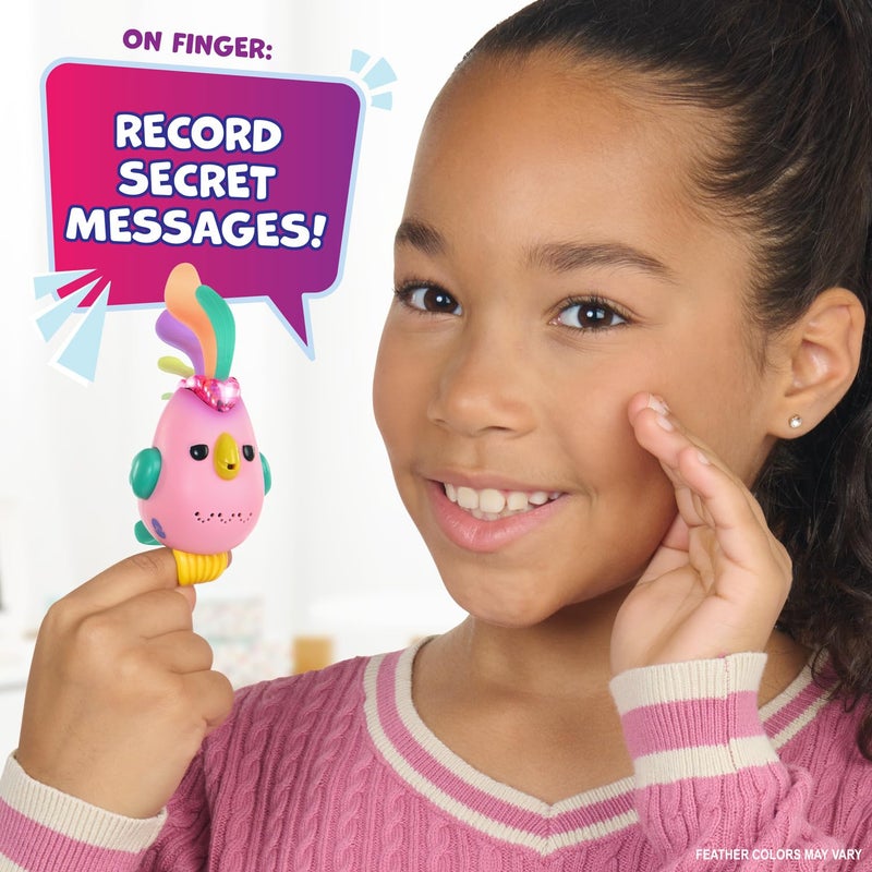 Fingerlings Sweet Tweets Interactive Bird - Record & Play Secret Messages, Includes 40+ Sounds & Reactions - Lionel (Blue) - Image 2